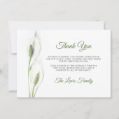 Sympathie Begrafenis Calla Lily Bloem Dank U FOTO Bedankkaart (Voorkant)