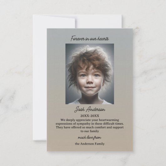 Sympathie begrafenis foto Dank je wel Bedankkaart (Achterkant)