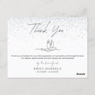 Sympathie begrafenis Memorial Dank u wel Briefkaart