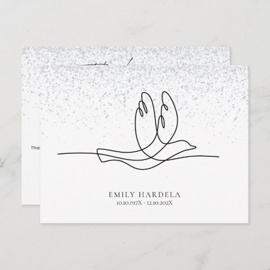 Sympathie begrafenis Memorial Dank u wel Briefkaart (Voorkant / Achterkant)