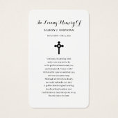 Sympathie begrafenis Memorial Prayer Kaarten Visitekaartje (Achterkant)