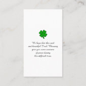 Sympathie Begrafenis Sereniteit Gebed Kaart Visitekaartje (Achterkant)