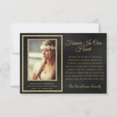 Sympathie begrafenis zwart voor altijd in ons hart bedankkaart (Voorkant)