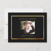 Sympathie begrafenis zwarte foto dank u kaart (Voorkant)