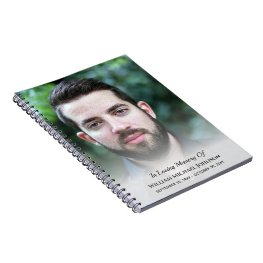 Sympathie Bereavement Funeral Memorial Custom Foto Notitieboek (Rechterzijde)