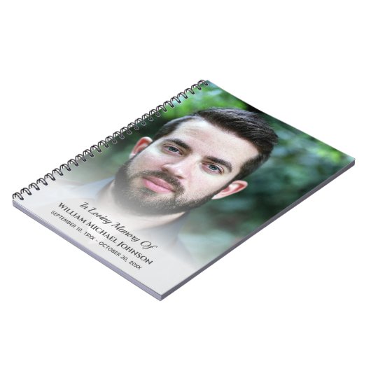 Sympathie Bereavement Funeral Memorial Custom Foto Notitieboek (Linkerzijde)