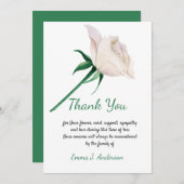 Sympathie Bereavement Waterverf Beige Roos Bedankkaart (Voorkant / Achterkant)