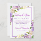 Sympathie Bereavement Waterverf Floral Funeral Bedankkaart (Voorkant)