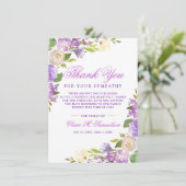 Sympathie Bereavement Waterverf Floral Funeral Bedankkaart (Staand voorkant)