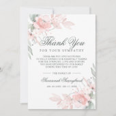 Sympathie Bereavement Waterverf Floral Funeral Bedankkaart (Voorkant)