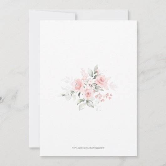 Sympathie Bereavement Waterverf Floral Funeral Bedankkaart (Achterkant)