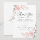 Sympathie Bereavement Waterverf Floral Funeral Bedankkaart (Voorkant / Achterkant)