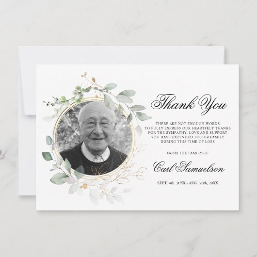 Sympathie Betrouwbaarheidsdienst Mass Dank u Memor Bedankkaart (Voorkant)