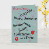 Sympathie bij kat of hond kaart (Gele Bloem)