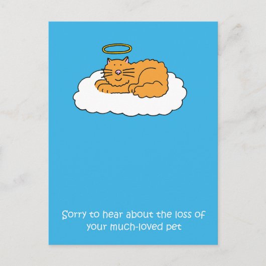 Sympathie bij verlies van het Pet Cat Briefkaart (Voorkant)