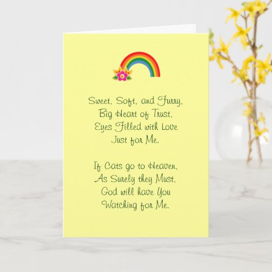 Sympathie bij verlies van het Pet Cat Kaart (Gele Bloem)