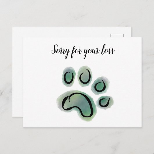 Sympathie bij verlies van huisdier  briefkaart (Voorkant / Achterkant)
