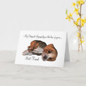 Sympathie bij verlies van pet-Dog/met gedicht Kaart (Gele Bloem)