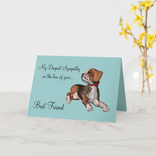 Sympathie bij verlies van pet-Dog/met gedicht Kaart (Gele Bloem)