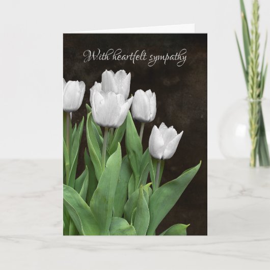 Sympathie bij witte tulpen kaart (Voorkant)