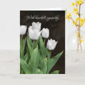 Sympathie bij witte tulpen kaart (Gele Bloem)
