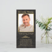 Sympathie Black Leather Gold Lijst Foto Funeral (Staand voorkant)