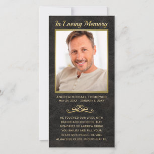 Sympathie Black Leather Gold Photo Funeral Prayer