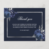 Sympathie Blauw Bloemen Zilver Budget Dank u Foto (Achterkant)