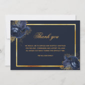 Sympathie blauw bloemgoud bedankt foto (Voorkant)