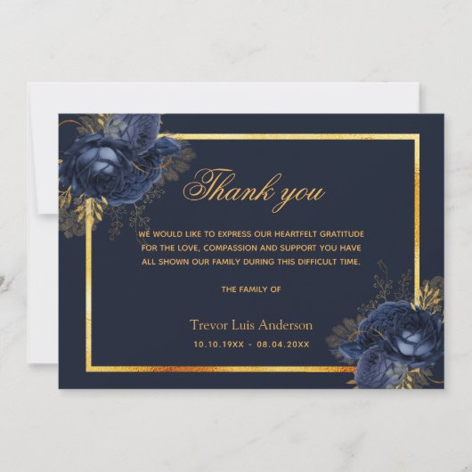 Sympathie blauw goudfloraal simpel (Voorkant)