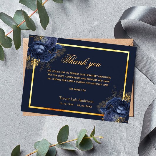 Sympathie blauw goudfloraal simpel