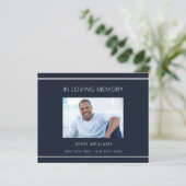 Sympathie blauw wit foto eenvoudig dank u kaart (Staand voorkant)