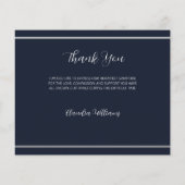 Sympathie blauw wit foto eenvoudig dank u kaart (Achterkant)