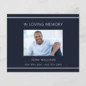 Sympathie blauw wit foto eenvoudig dank u kaart (Voorkant)