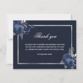 Sympathie blauwe bloemenfoto dank je kaart (Achterkant)
