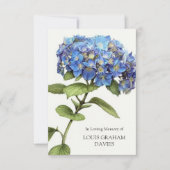 Sympathie Blauwe Hydrangea Begrafenis Dank u kaart (Voorkant)