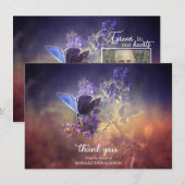 Sympathie blauwe vlinder DANK U | FOTO Bedankkaart (Voorkant / Achterkant)