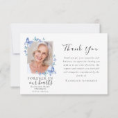 Sympathie Blauwe Vlinders Foto Begrafenis Bedankkaart (Voorkant)