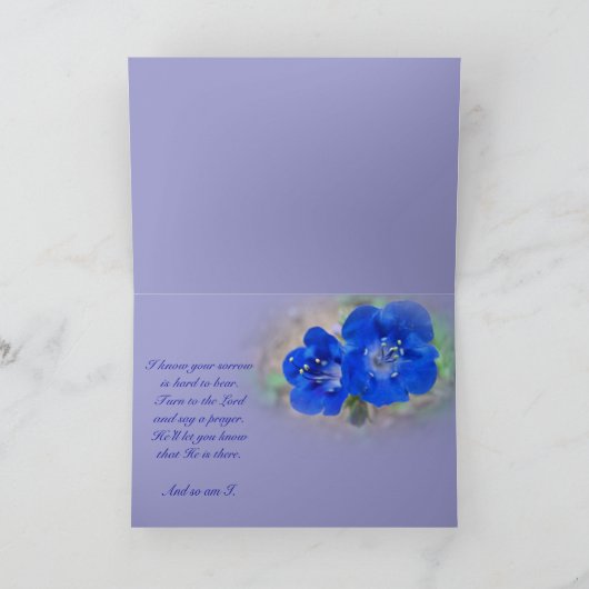 Sympathie - Blauwe wilde bloem Kaart (Binnen)