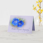 Sympathie - Blauwe wilde bloem Kaart (Gele Bloem)