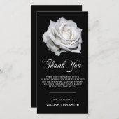 Sympathie Bloedwitte rozen DANK U zwart Bedankkaart (Voorkant / Achterkant)