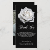 Sympathie Bloem Wit Rose DANK U Zwart | FOTO Bedankkaart (Voorkant / Achterkant)