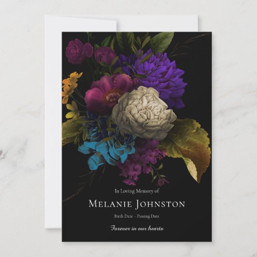 Sympathie Bloemen Cross Uitvaart Dank u kaart (Voorkant)