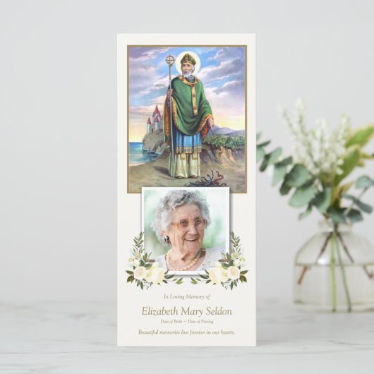 Sympathie Bloemen St Patrick Uitvaart Dank u kaart (Staand voorkant)