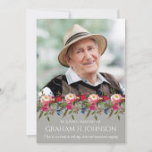 Sympathie Bloemenfoto Begrafenis Dank u kaart (Voorkant)