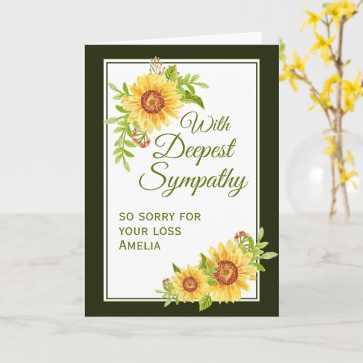 Sympathie Bloemengele Zonnebloem Kaart (Gele Bloem)