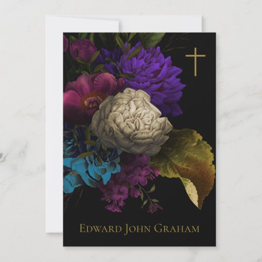 Sympathie Bloemenmonument begrafenis Dank u kaart (Voorkant)