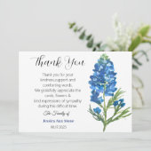 Sympathie Bluebonnets Begrafenis Dood Dank u Kaart (Staand voorkant)