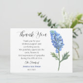 Sympathie Bluebonnets Begrafenis Dood Dank u Kaart (Staand voorkant)