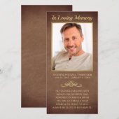 Sympathie Bruin Leather Gold Lijst Foto Funeral (Voorkant / Achterkant)